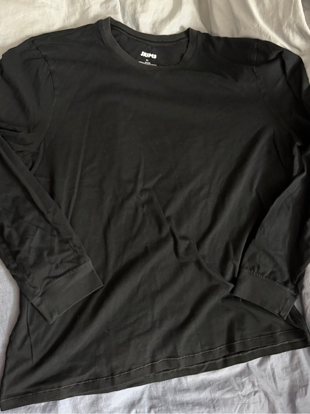 SKIMS Mens Cotton Classic Long Sleeve Tee - Onyx